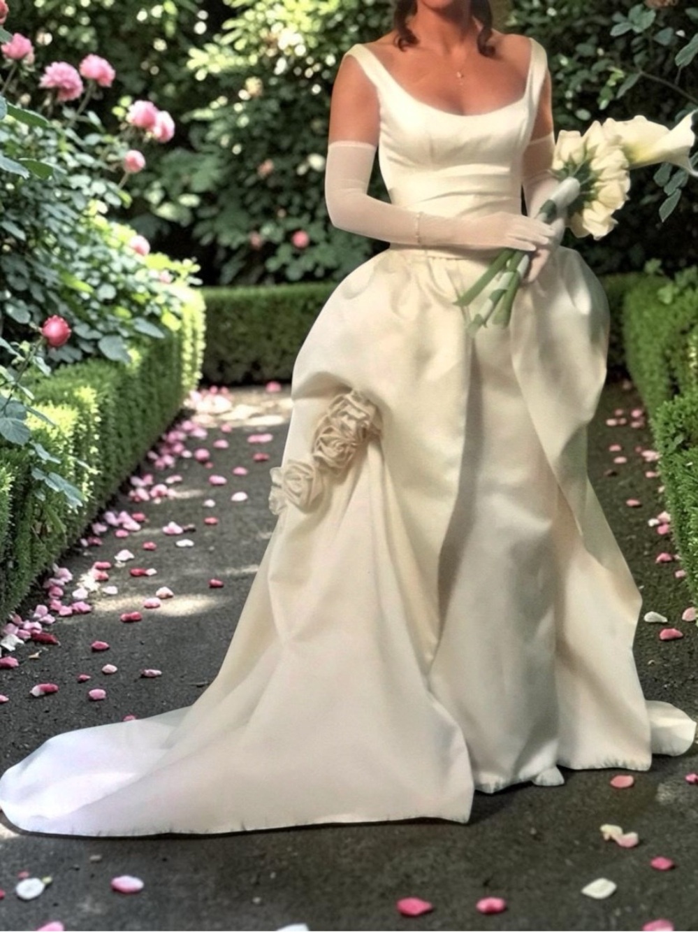 Sophisticated Cream Satin Wedding Dress